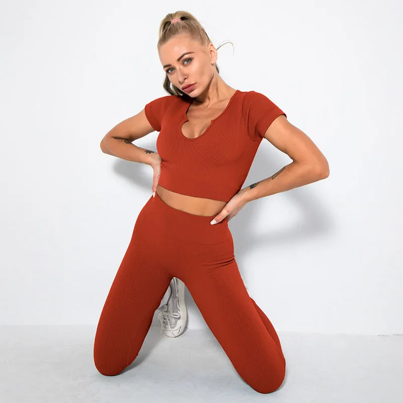 2/4/6PCS Seamless Women Yoga Set Workout Sportswear Fitness Bra Sport Pants Gym Clothing High Waist Leggings Shorts Sports Suits