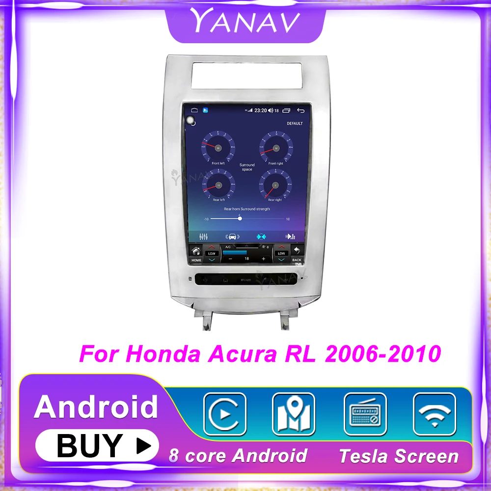 128G 12.3" For Honda Acura RL 2006 2010 Android 10.0 Car GPS Navigation Carplay Head Unit