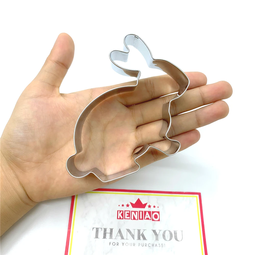 KENIAO Rabbit Bunny Cookie Cutter for Kids-9.8 x 8.5 CM-Woodland Animal Biscuit Fondant Bread Mold Stainless Steel