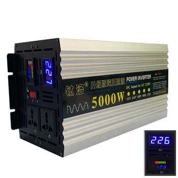 

5000W pure sine wave inverter car home use photovoltaic booster high power 12V 24V 48V 60V turn 220V smart dual digital display