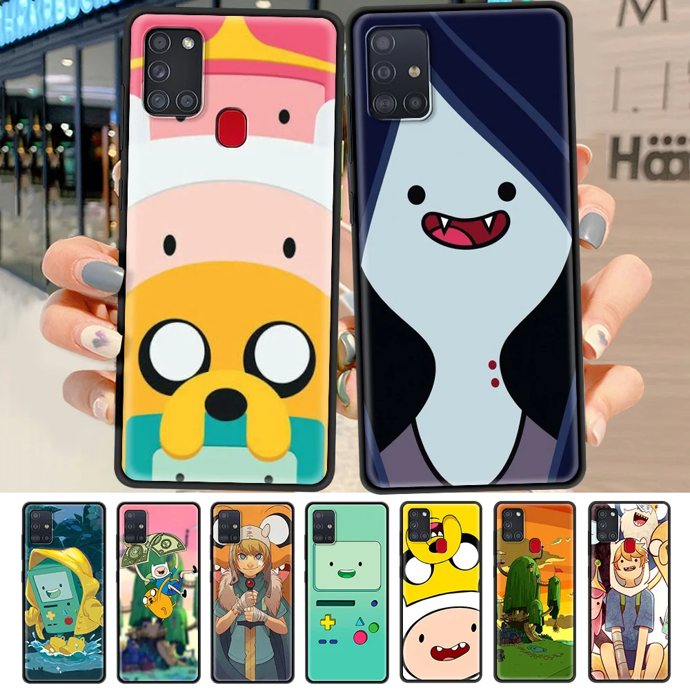 Case For Samsung Galaxy A51 A71 A21s A31 A32 5G A41 A11 M31 M51 Black Fitted M31s A12 A01 Soft Phone Cover Funda Adventure Time | Мобильные