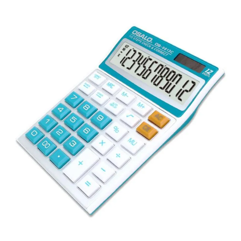 New 9813C ABS plastic button calculator desktop solar calculator 12 digit display calculator 3