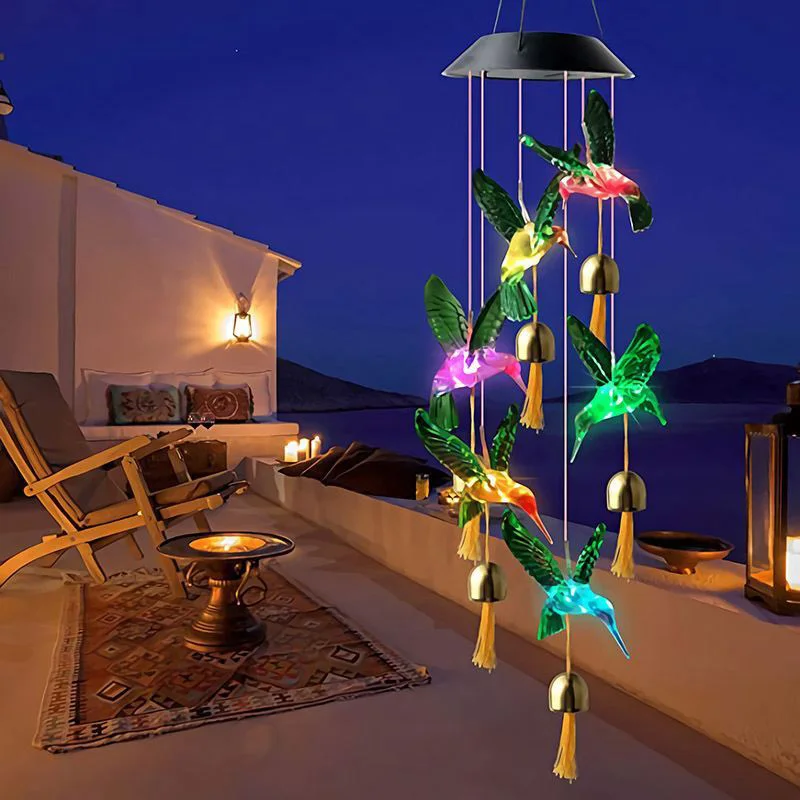 solar garden lanterns LED Solar Power Wind Chime for home decoration and gifts Waterproof  Christmas Windbell Light garden balcony outdoor Xmas Decor solar wall lights