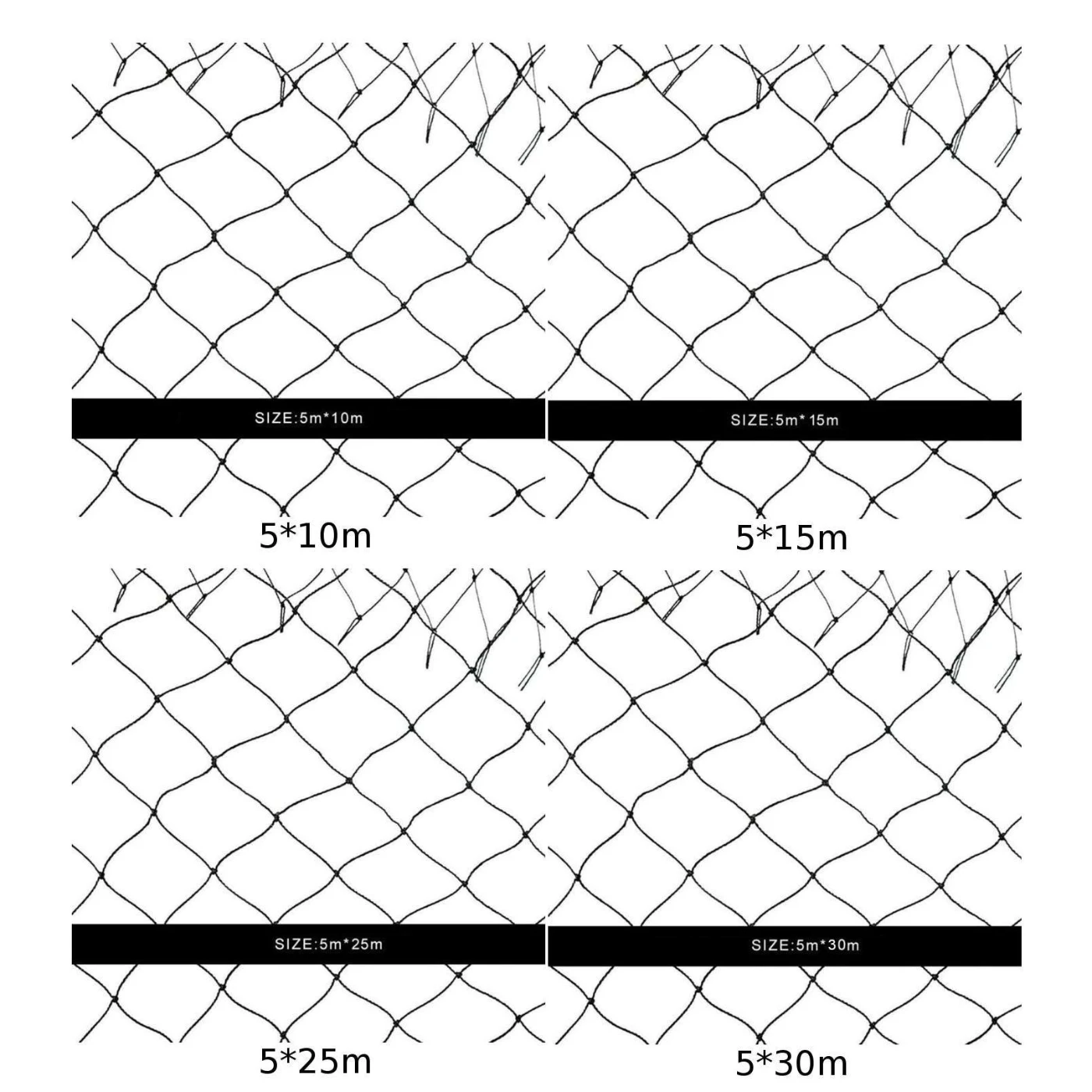 5*10/15/25/35M Extra Strong Anti Bird Netting Garden Black Nylon ► Photo 2/6