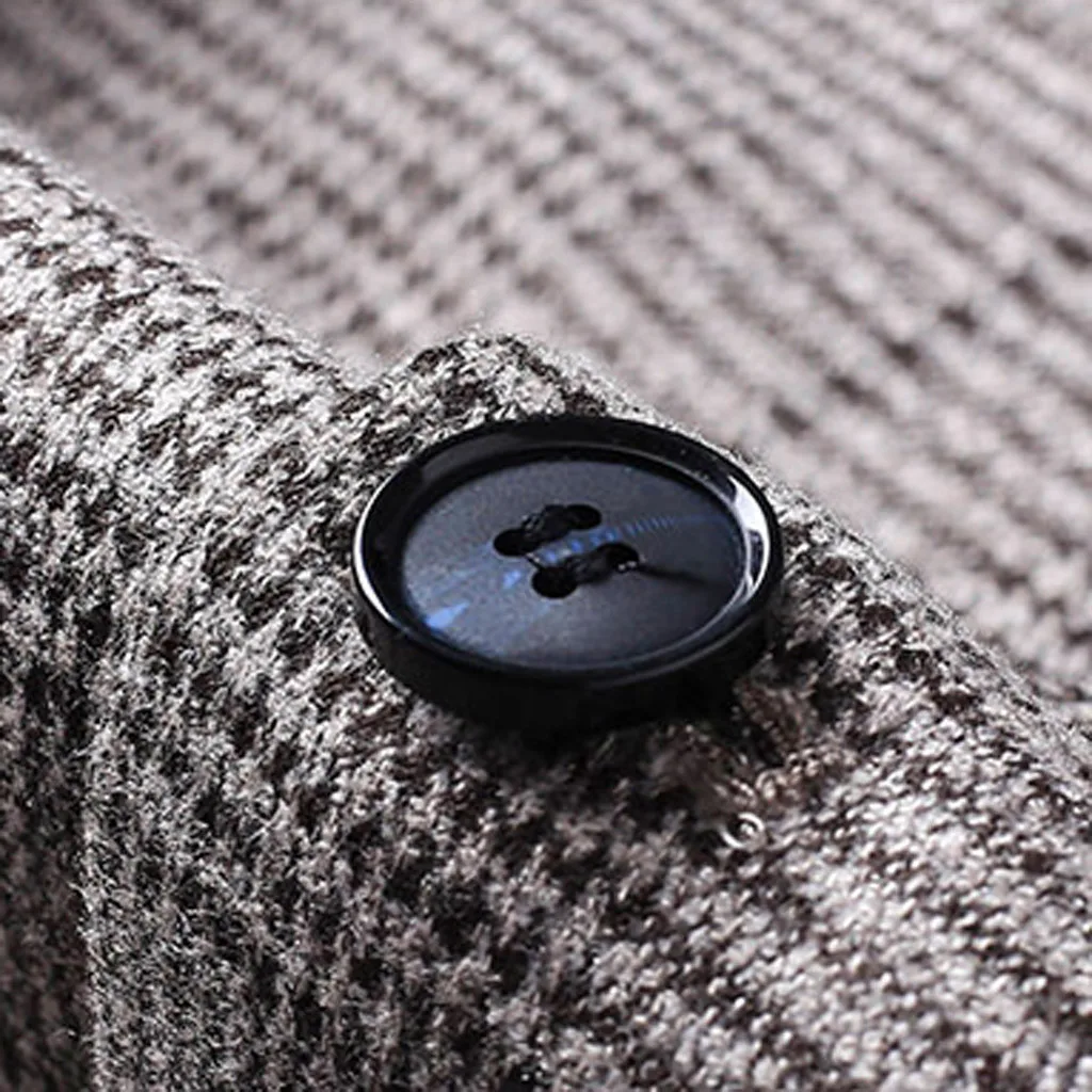 Повседневные мужские клетчатые костюмы Slim Fit Хлопок Полиэстер нагрудный костюм жениха мужские s смокинг-пиджак Свадебные/Выпускные кофейные Костюмы Пальто 8,13