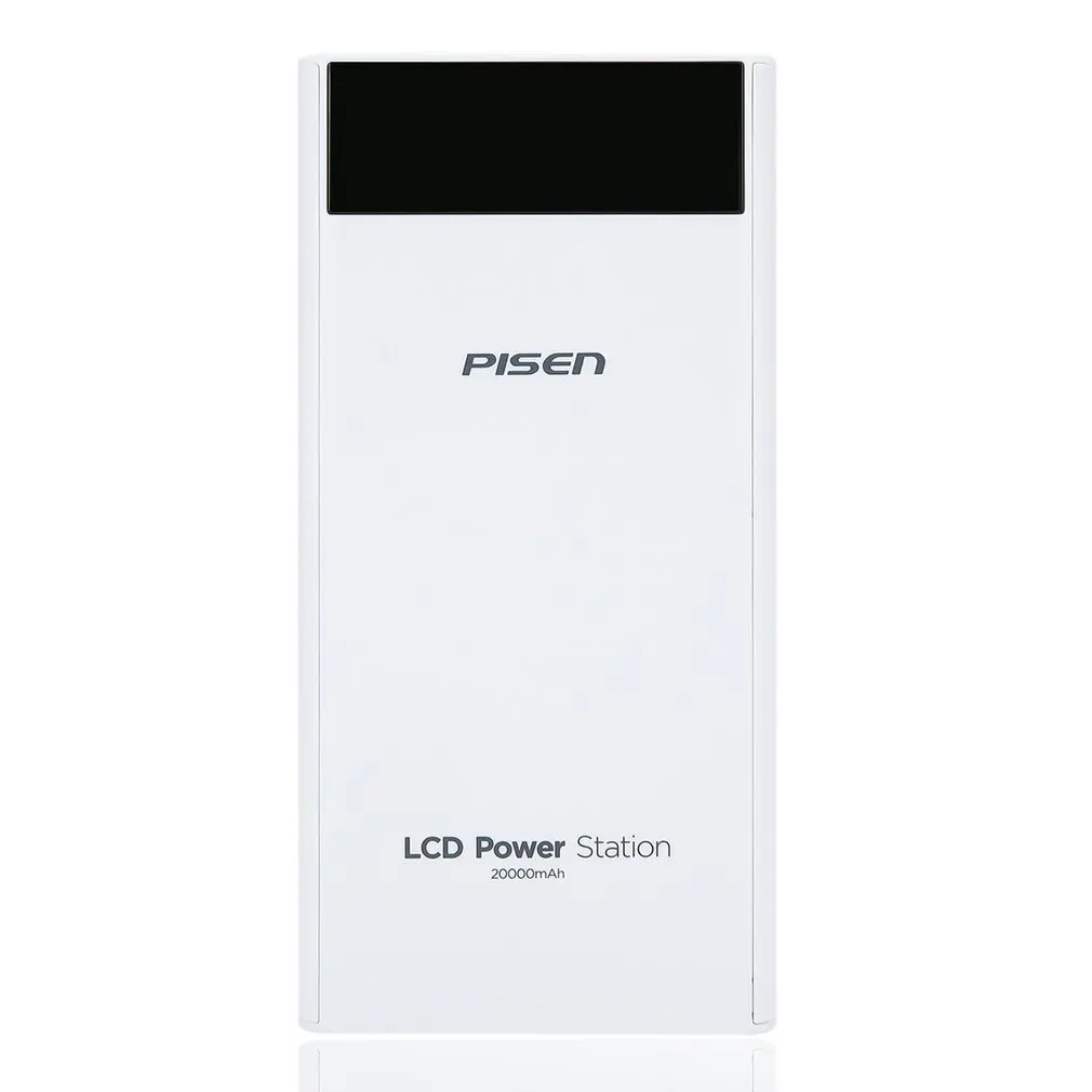 PISEN 20000 мАч 18650 зарядное устройство с двумя usb-портами 2A быстрое зарядное устройство с ЖК-дисплеем портативное зарядное устройство