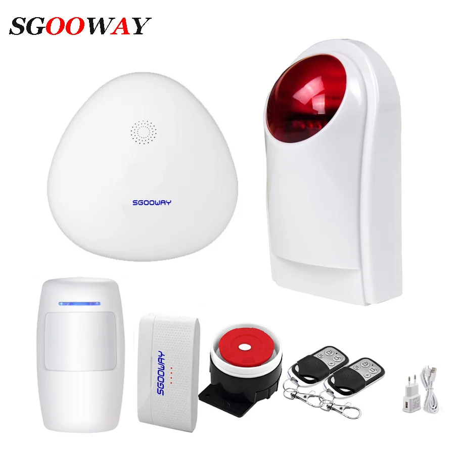 Беспроводная домашняя охранная сигнализация Sgooway с Wi Fi и датчиком температуры