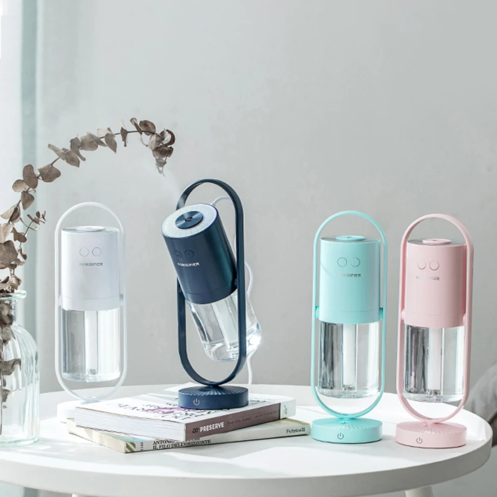 

200ml Humidifier LED Light Ultrasonic Mist Maker Portable 360 Angle Spray For Home Office Air Humidifiers USB