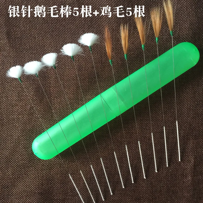

Silver Needle Dig Furry Ear Cleaning Tool Goose Feather Rod Ear Pick Tickling Scan Furry Profession Play Ear Useful Product Ear