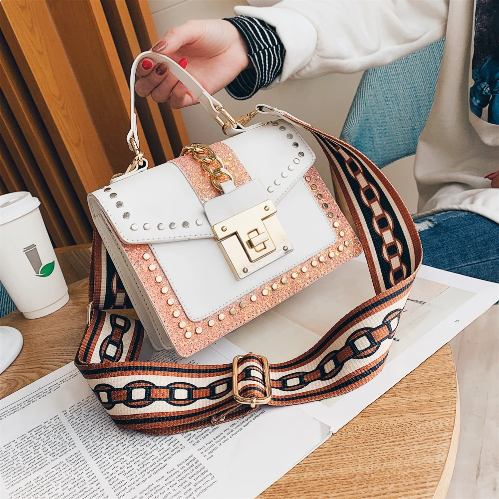 

Fashion Bags Ladies Luxury Handbag Shoulder Bag For Women Rivet Small Letter Messenger Bags Ladies Crossbody Messenger Bags 2019