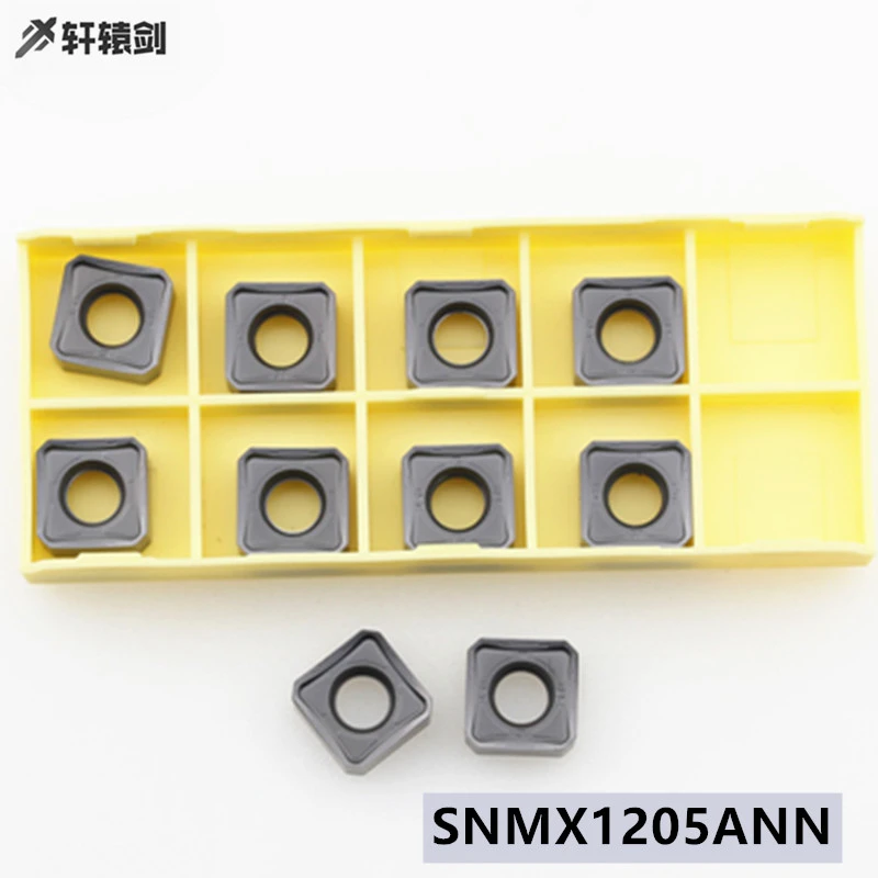 10PCS SNMX1205ANN XM9030 Fast-Feed CNC Milling Blade Four-Corner Outer Circle Cutter Processing Steel Stainless types of milling cutters