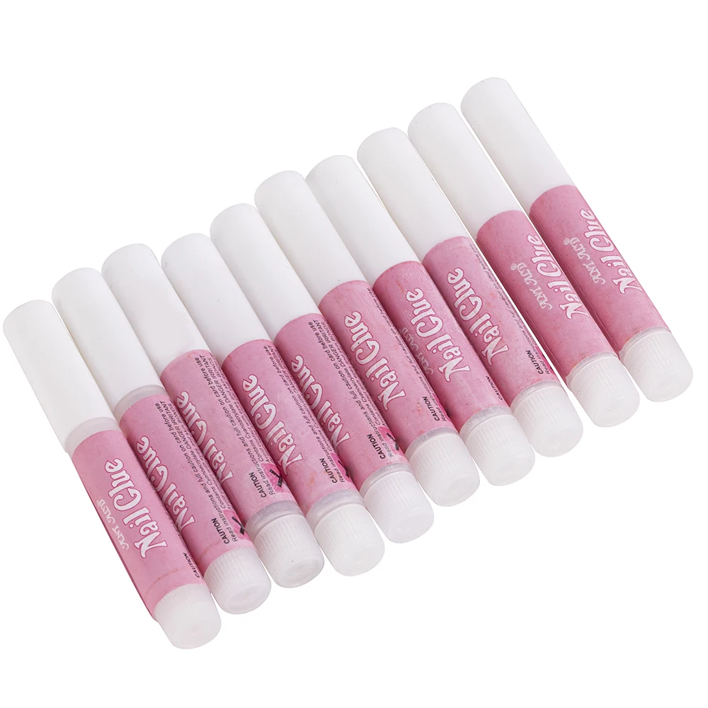 10Pcs/Set Mini Beauty Nail Extension Glue Colle Faux Ongle Nail Glue False Art Decorate Tips Acrylic Glue Nail Accessories False