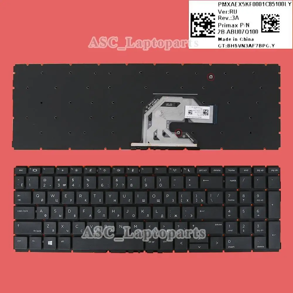 Новая русская и американская QWERTY клавиатура для ноутбука hp Probook 450 G6 455 450R черная