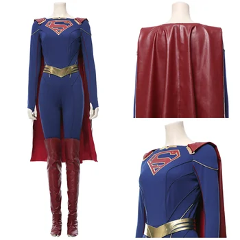 

Supergirl Season 5 Cosplay Kara Zor-E Kara Kent Costume Cape Jumpsuit Halloween Carnival Costumes