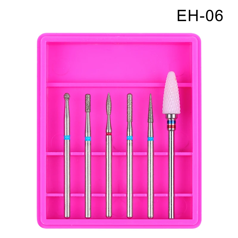 6PCS Ceramic Diamond Nail Drill Bits Set Tungsten Carbide Milling Cutter Manicure Pedicure Gel Remover File Electric Machine Bit - Цвет: 6