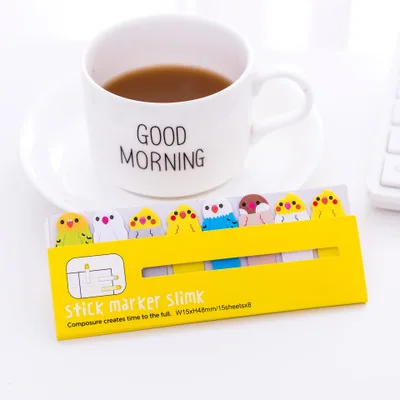 120-160 листов милые Липкие заметки Мультяшные животные Post it Stick Marker Kawaii блокноты для студентов канцелярские принадлежности Learing Office - Цвет: Bird Yellow
