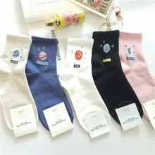 New Winter Cotton Women Space Socks Korea Women's Summer Fashion Astronaut Planet Socks Universe Novelty Short Funny Socks