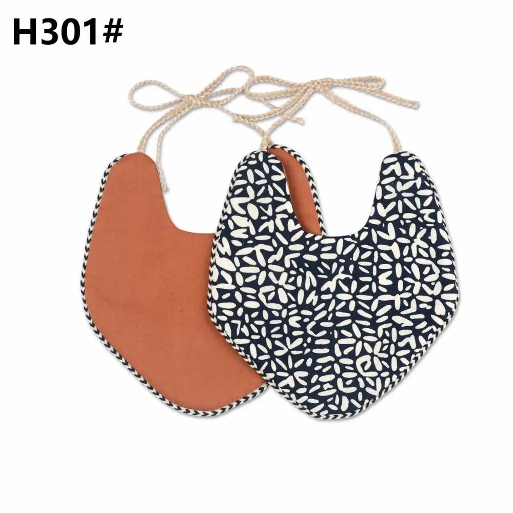 

INS Nordic Hot Sale Baby Bib Cotton And Linen Two-layer Saliva Towels AB Side Tassel Infant Baby Bibs Drooling Towel Kids Thing