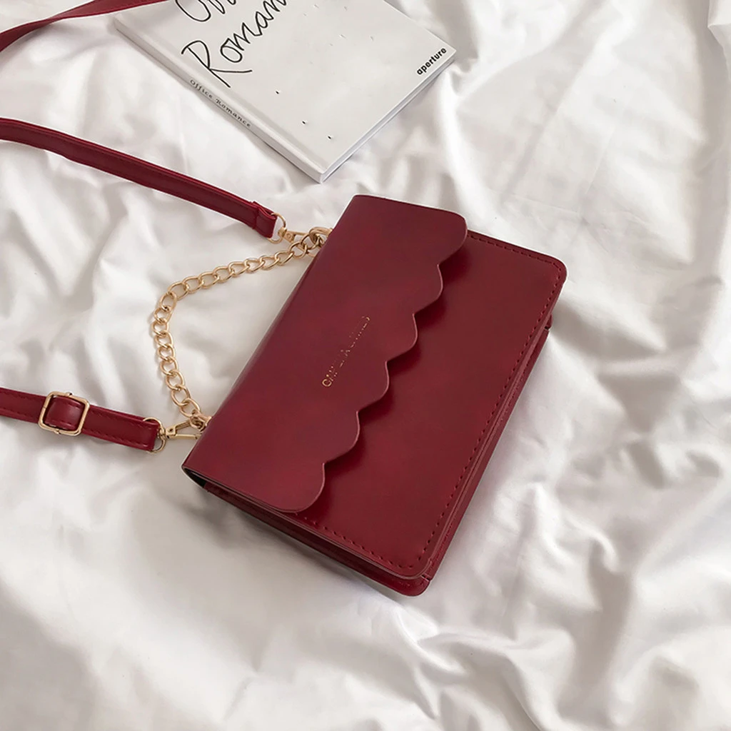 Simple Flap Shoulder Fashion Women Bag Leather Bags Girls Pure Color Mini Messenger Chest Cross Body Handbags Bolsa Feminina 820