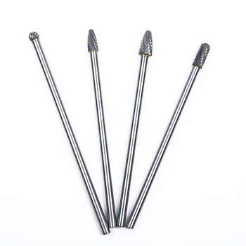 

4Pcs 1/4'' Shank Double Cut Carbide Rotary Burr Grinder Carving Bit Set Safety