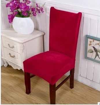 C Stretch Fox Velvet Fabric Dining Room Wedding Kitchen Home Chair Seat Covers - Цвет: C