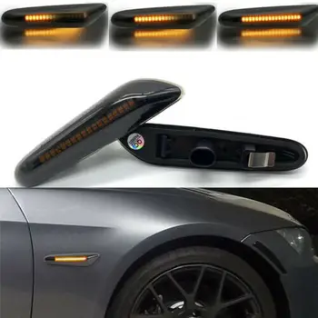 

2PCS Smoke Lens Dynamic Flowing LED Turn Signal Side Marker Light Blinker Lamp for BMW E60 E61 E90 E91 E81 E82 E88 E46 X3 X1