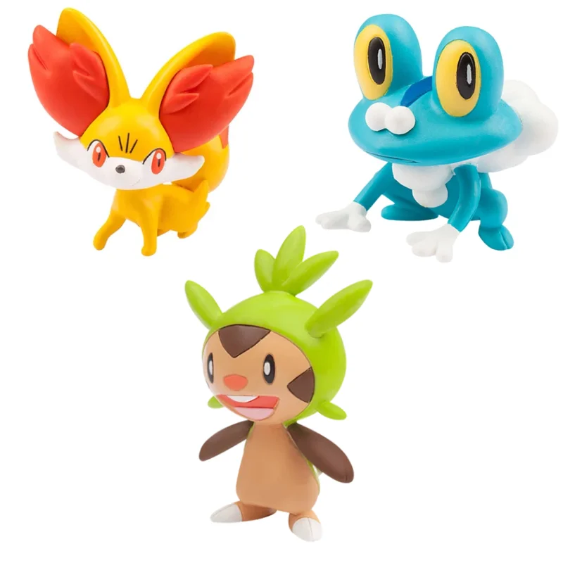 TOMY Pokemon Figures Toys XY 3 Initial Pokémon Fennekin Froakie Chespin High Quality Exquisite Appearance Anime Collection Gifts | Игрушки и