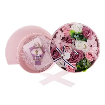 

Round Double Window Gift Box Christmas Gift Soap Flower Valentine'S Day Mother's Day Gift Birthday Creative Matching Card