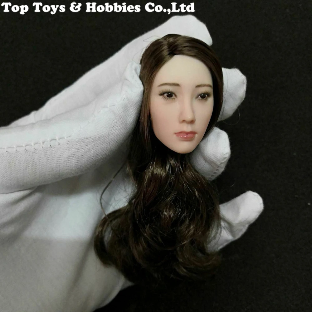 1/6 Beauty Young Girl Head Carving Phicen Female Head Sculpt Pale Face Head Toy 