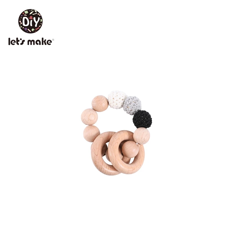 gray bracelet Детское Зубное кольцо от компании Let's Make; зубное кольцо игрушки, не содержащие БИСФЕНОЛ 2 шт./компл. браслет из бука кольцо заячьими ушками животного с цветочным принтом и героями мультфильмов против грызунов нового дизайна Прорезыватель для зубов - Цвет: gray bracelet