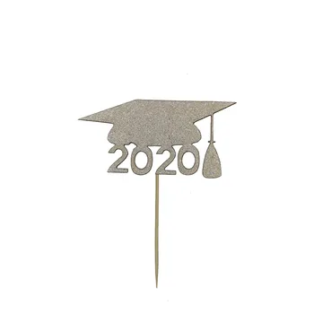 

2020 Graduation Cap Cake Toppers for Cupcake Flag Graduate Party Baking Dessert Ceremony Decoration Supplies