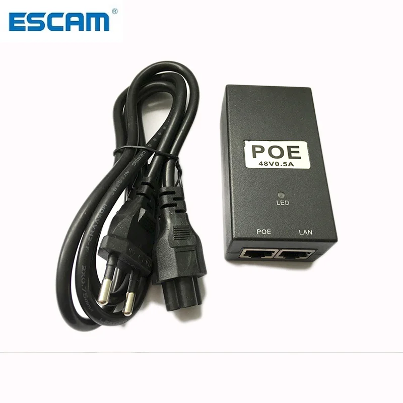 ESCAM – adaptateur de vidéosurveillance POE 48v, 0,5 a, 15.4W, alimentation Ethernet pour caméra IP, téléphone