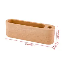 Черный орех бук дерево ID Имя карты Стенд офисный стол деревянная визитная карточка держатель Органайзер ручка коробка для хранения L41E