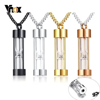 

Vnox Stylish Can Open Hourglass Pendant For Women Men Stainless Steel Ashes Cremation Pet Memorial Keepsake Urn Necklaces