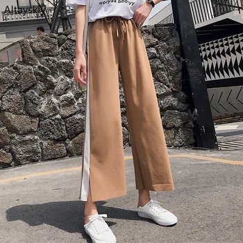 

Pants Women 2020 Loose New Korean Style Leisure Womens Spliced Ankle-Length Trousers Female Daily Summer Trendy All-match Simple