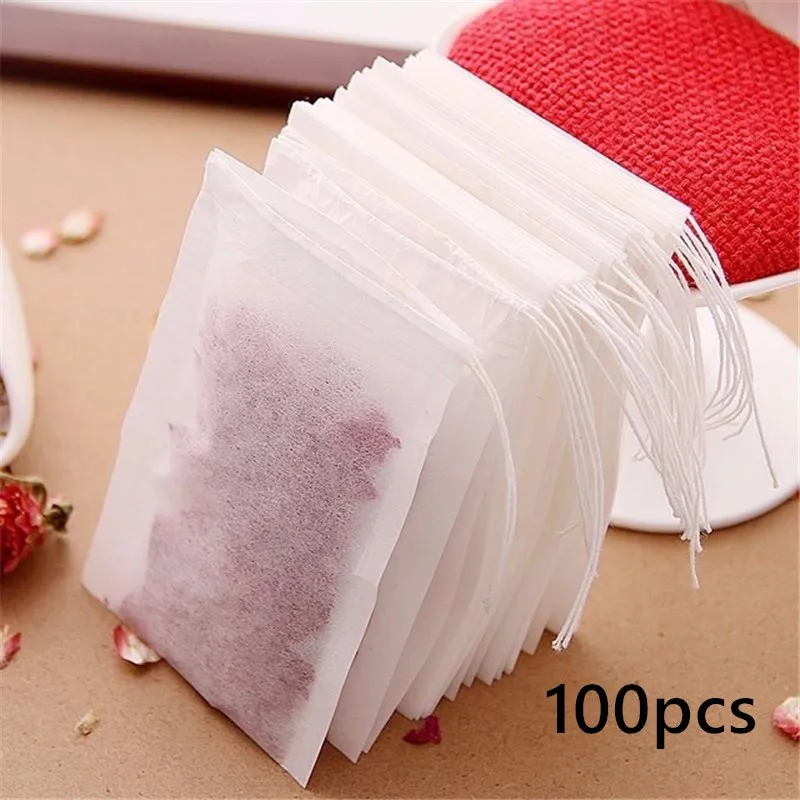 

100Pcs/lot Disposable Tea Bags Empty Scented Tea Bag With String Heal Seal Filter Paper for Herb Loose Tea