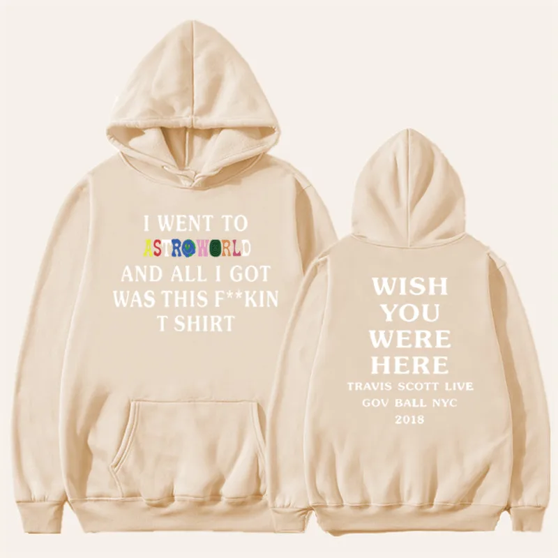 18Dark gray Новые мужские толстовки с изображением Трэвиса Скотта Astroworld WISH YOU WAS HERE Толстовка Мужская модная толстовка с текстовым принтом мужской/женский пуловер - Color: 18Dark gray