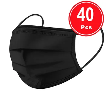 

In Stock 40PCS Disposable Facemask Industrial 3Ply Ear Loop Mouth-muffle Maska Mascarillas Unisex Men Women Face Mask