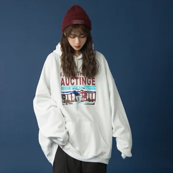 

Spring And Autumn Ins Hong Kong Style Sweater Female Loose Korean Style Trend Bf Lazy Wind Coat Net Red Student Lian Cap