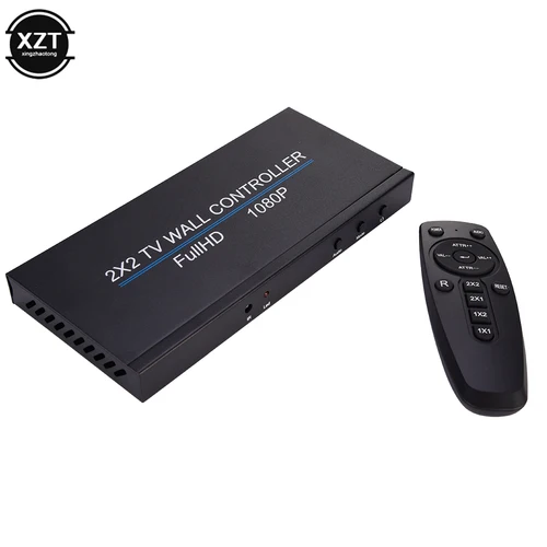 Buy 2X2 Video Wall Controller 1 HDMI-compatible Input 4 HDMI-compatib Output 2X1/3X1/4X1/1X2/1X3/1X4 TV Processor Images Stitching