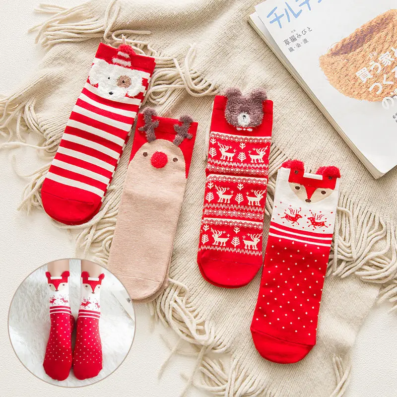 Cotton Christmas Socks Christmas Decoration For Home Ornament Xmas Gifts Navidad Natal Decor Socks New Year