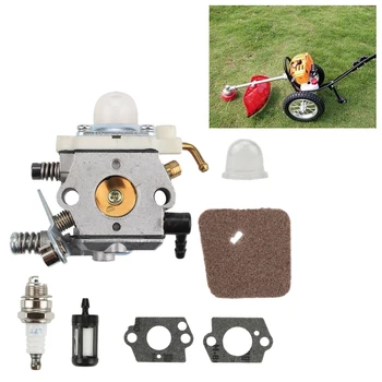 

Durable Lawn Mower Spark Plugs Home Outdoor Metal Easy Install Power Tool Carburetor Set String Trimmer Gaskets For FS55 FS55R
