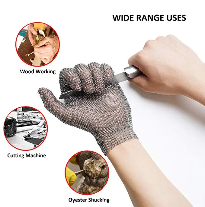 Metallinen turvakäsine lihanleikkaamiseen – Lyhyt Metallinen turvakäsine lihanleikkaamiseen – Lyhyt