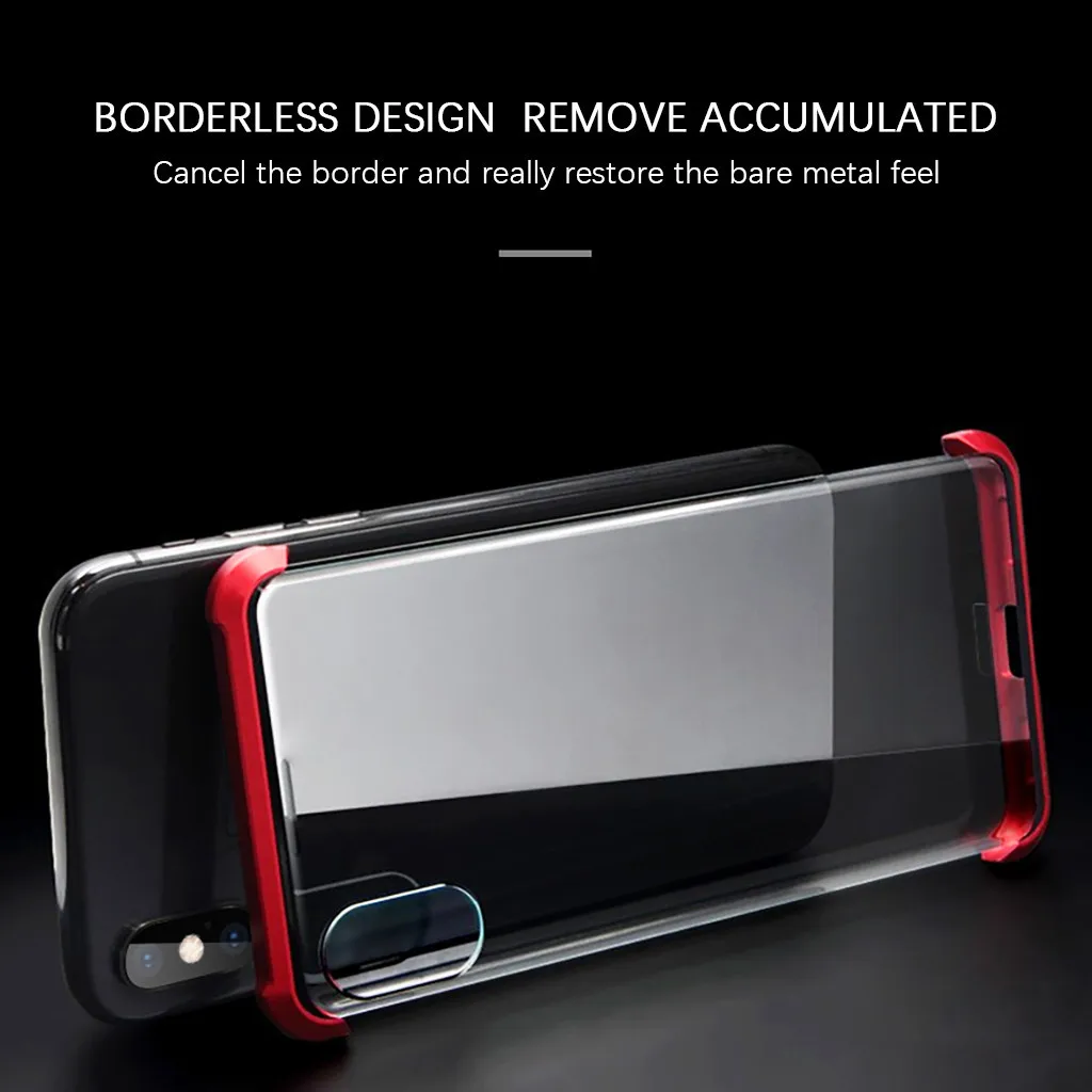 Luxury Hard Matte Cover For iPhone7P/8Plus Magnetic Adsorption & Clear Tempered Glass Back scratch-resistant Phone Case