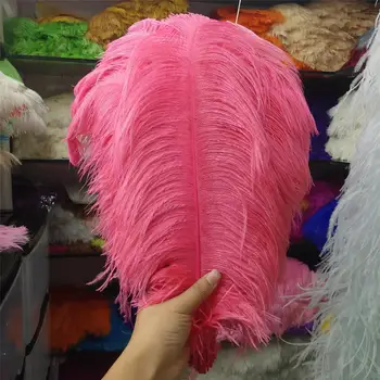 

Hot 50 pcs High Quantity Peach 24-26inch/60-65cm "thick Stem" Male Ostrich Feathers DIY Jewelry Craft Making Decoration