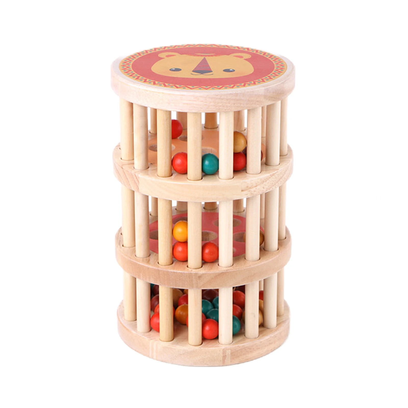 Juguetes Montessori para de 6 a 12 meses, bolas de de madera, sonajero, cilindro, tambor rodante, juguete para gatear para Traini auditivo|Móviles y sonajeros de bebé| - AliExpress