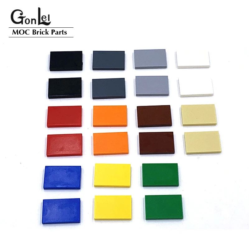 

130Pcs/Lot Tile 2x3 Groove Tablet Elements MOC Brick Flat Building Blocks DIY Toys Compatible with 26603 Bricklink Rebirckable