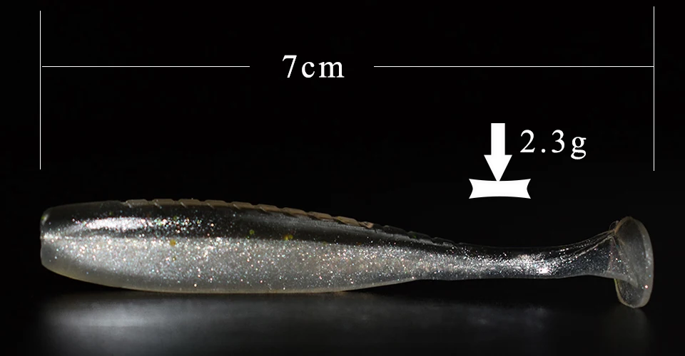 5 шт./лот высокое качество 70 мм 2,3 г мягкие приманки для плавания рыболовные приманки силиконовый окунь Zander приманка для рыбы