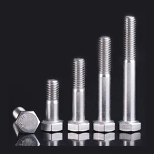 

M6M8M10M12 304 stainless steel half tooth outer hexagon screw outer hexagon half thread bolt hexagon screw