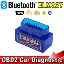 Mini ferramenta de varredura leitor de código interface bluetooth v2.1 elm327 obd2 scanner de carro diagnóstico-ferramenta obdii obd 2 para telefones android